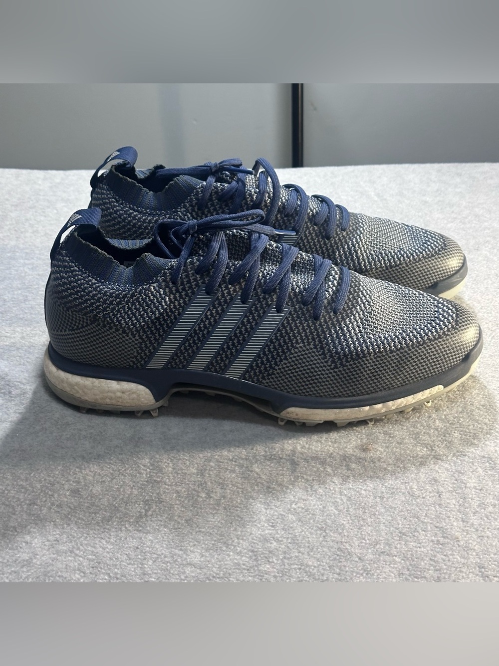 Adidas TOUR360 Knit Boost Golf Shoes Men’s 12 Navy Gray Spiked AC8277